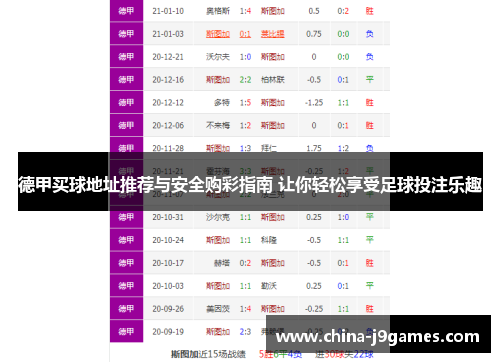 德甲买球地址推荐与安全购彩指南 让你轻松享受足球投注乐趣